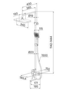 Душевая система с тропическим душем IDDIS Parker PARSB3Fi06 хром